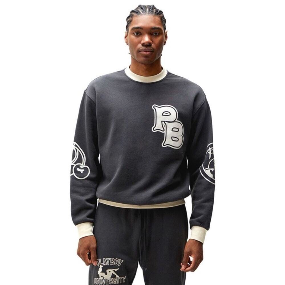 Playboy Playboy Charcoal Crewneck Sweatshirt XL – Graphic Logo Streetwear